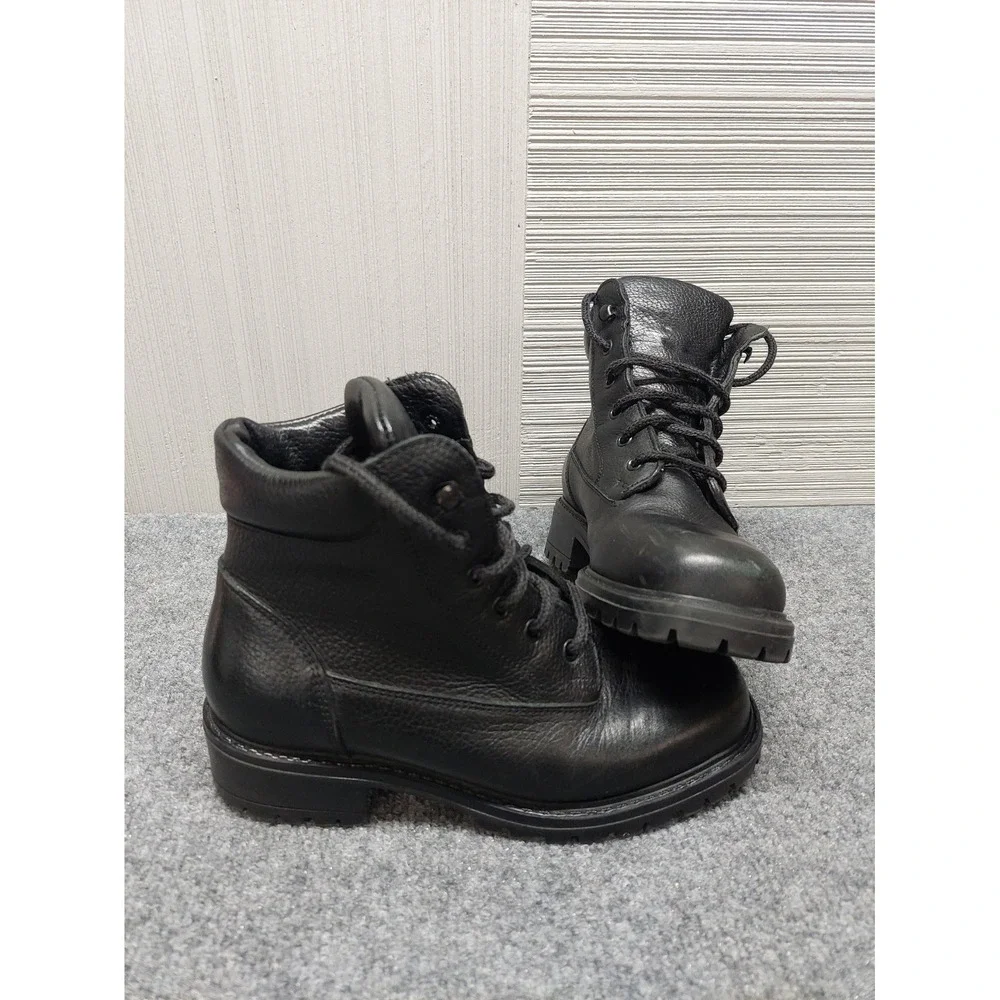L L Bean Men Boot Shoe 7.5 Black Genuine Leather Lace Up Tactical Military Ankle